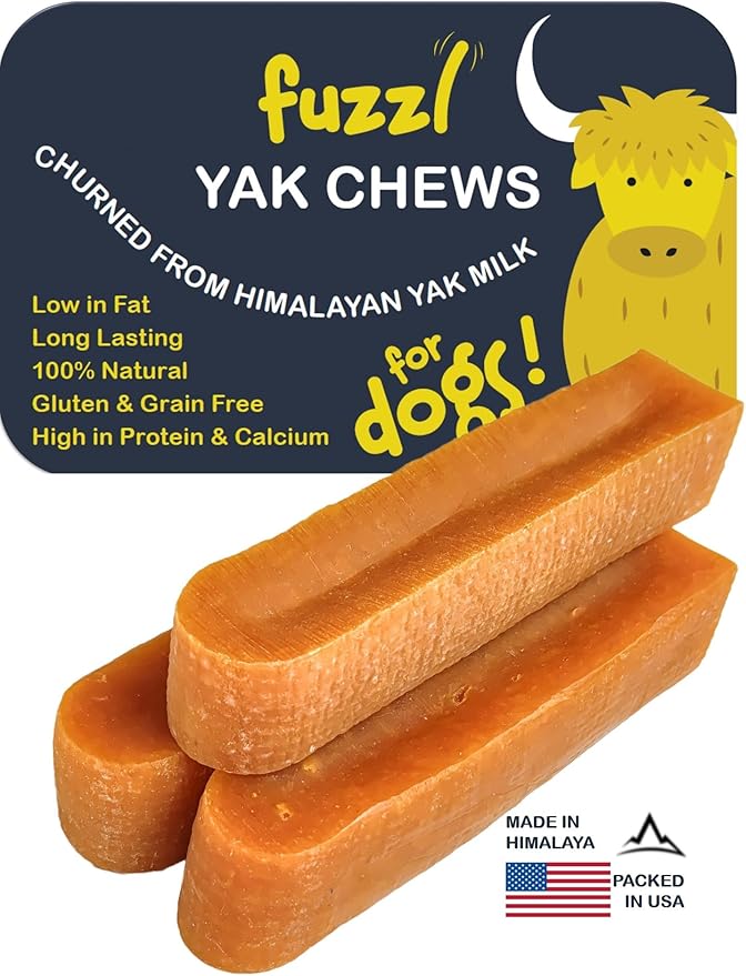 Premium Yak Cheese Himalayan Dog Chews - 3 Bars Large Natural Dog Treats Milkbone Yak Chews No Hide Dog Food Long Lasting Dog Dental Sticks Milk Chews Cheese Stick