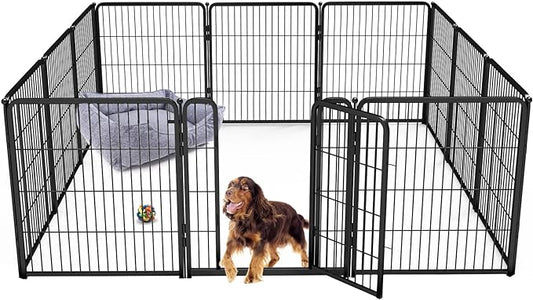 FXW Homeplus Dog Playpen Designed for Indoor Use, 32" Height for Medium Dogs, Black│Patented