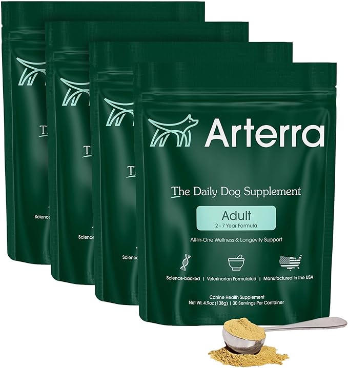 All-in-One Dog Supplement for Wellness and Longevity, 46 Ingredients for Joints, Cognition, Mood, Skin, Gut and Organ Health, Large Breeds, Vet-Formulated, Made in USA, Adult Formula for 2-7 Years