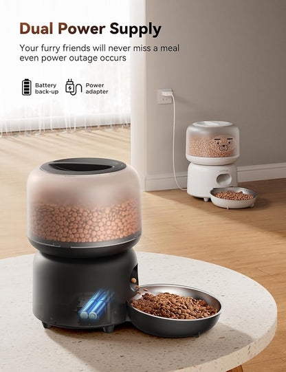 Automatic Cat Feeder WiFi Connected,FEELNEEDY 3L Cat/Dog Food Dispenser, Timed Pet Feeders for Dry Food,Up to 36 Portions 10 Meals Per Day (Only Support 2.4G WiFi)