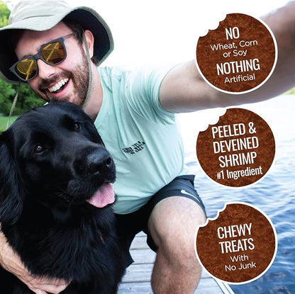 All Natural Dog Treats - Shrimp & Coconut - Training Treats for Dogs with Allergies, Sensitive Stomachs - Soft Dog Treats, Chewy, Grain Free, Human-Grade, Made in USA - 5oz, Pack of 3