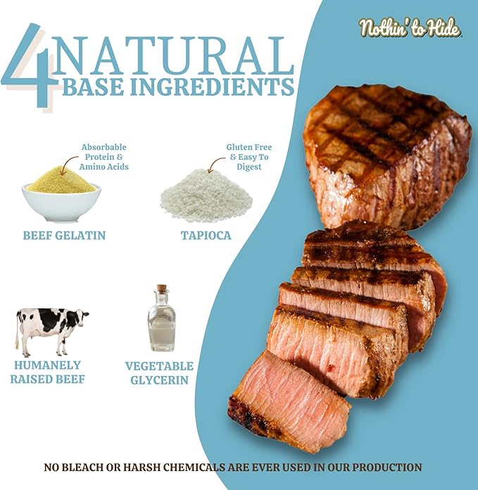Fieldcrest Farms Nothing to Hide Natural Rawhide Alternative Twist Stix for Dogs - 3 Pack (30 Sticks) Premium Grade Easily Digestible Chews - Great for Dental Health (Beef, Stix)…