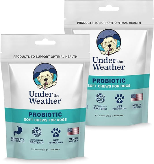 Under the Weather Pet Soft Dog Chew Supplements for Calming and Probiotics | Supports Relaxation and Normal Emotional Balance in Dogs (Probiotics, 120 Count)