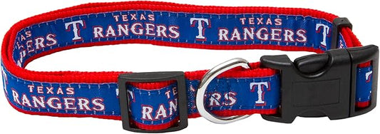 MLB Texas Rangers Licensed PET COLLAR- Heavy-Duty, Strong, and Durable Dog Collar. Available in 29 Baseball Teams and 4 Sizes