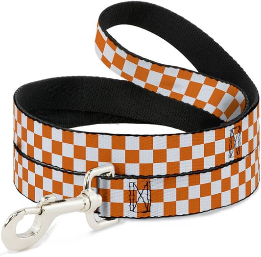 Dog Leash Checker White Tn Orange 4 Feet Long 0.5 Inch Wide