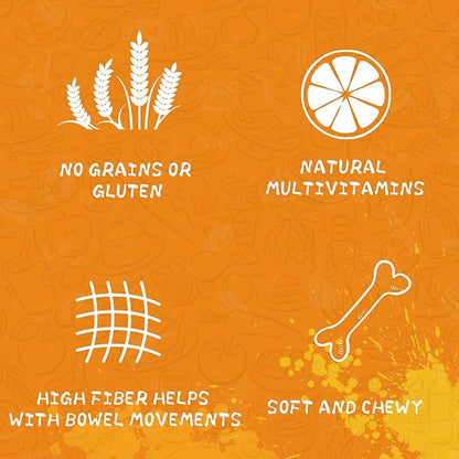 Grain Free Dog Treats Apple Slice Chicken Wrapped, Training Treats w/Taurine for Small Medium Large Dogs, 12.5 oz