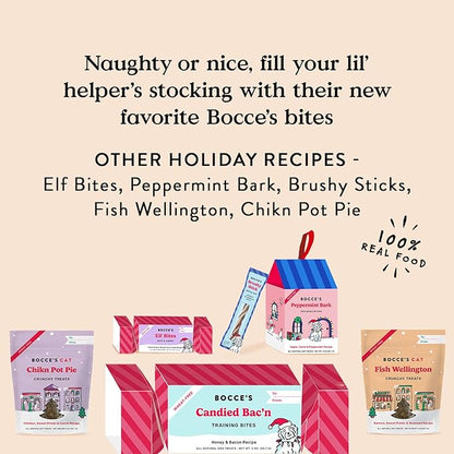 Bocce's Bakery All-Natural, Seasonal, Candied Bac'n Training Treats for Dogs, Wheat-Free, Limited Ingredient Training Treats, Inspired by Christmas, 2 oz (Pack of 2)