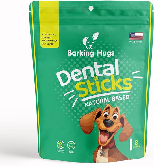 Dental Sticks - Natural Dog Dental Treats for Fresh Breath & Clean Teeth, All Natural dog breath freshener Dogs, No grain or fillers, with Peppermint Oil