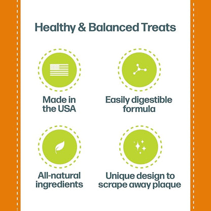 Bones for Dogs, Dental Chews - 100 Delicious Mini Treats, Made in The USA - Mini Dog Dental Chews to Support Your Dog’s Health (Doozie Bone Peanut Flavor)