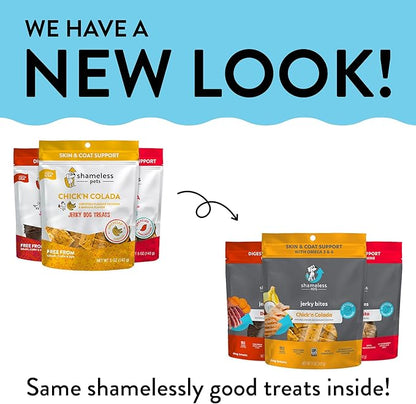 Shameless Pets Jerky Dog Treats, Variety 3-Pack - Healthy Chews with Chicken, Beef & Duck for Dogs - Dog Treats with Real Ingredients - Free from Grain, Corn & Soy