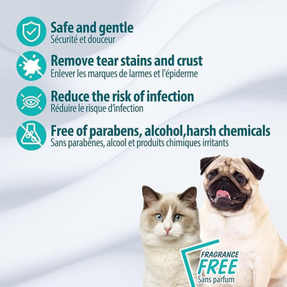 ALL FOR PAWS Pet Wipes Dog Grooming Wipes Unscented Cat Cleaning Wipes Fragrance Free Hypoallergenic Pet Wipes, Clean Face and Body, Larger and Thicker for Dogs and Cat, 100 Counts