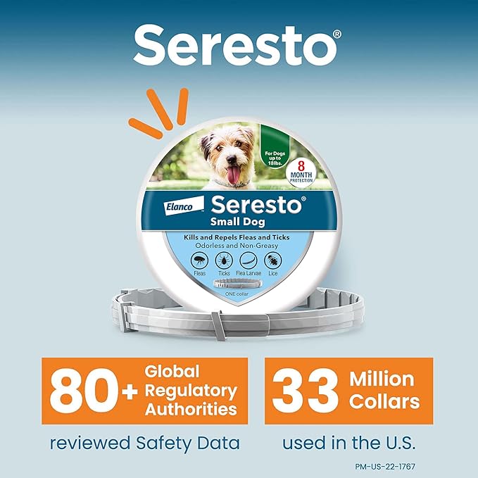 Seresto 8-Month Flea & Tick Prevention Collar for Small Dogs Up to 18 lbs Plus FitBark GPS Dog Tracker | Buy Together and Get Free 1-Year GPS Subscription ($255.33 Value)