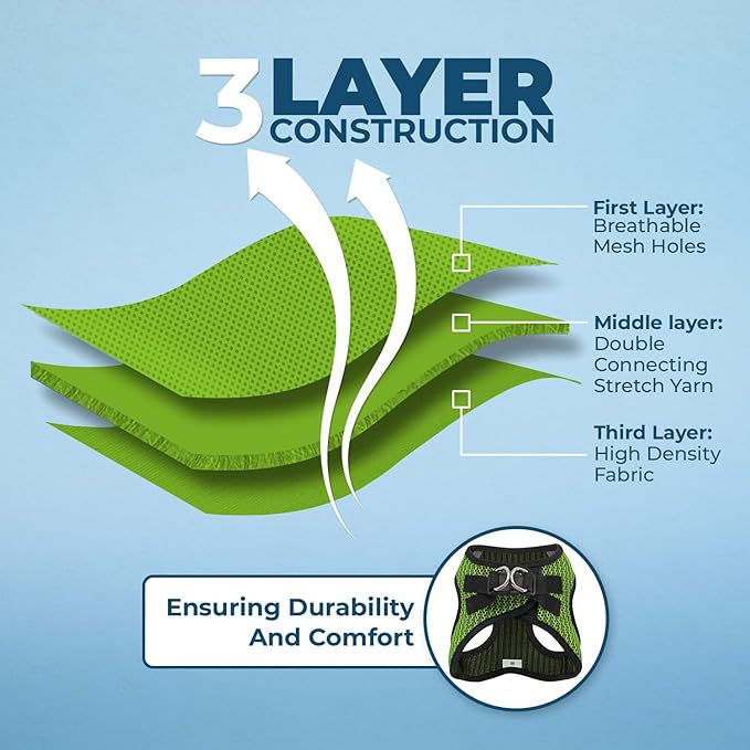 Voyager Step-in Air Dog Harness - All Weather Mesh Step in Vest Harness for Small and Medium Dogs by Best Pet Supplies - Lime Green (2-Tone), XS