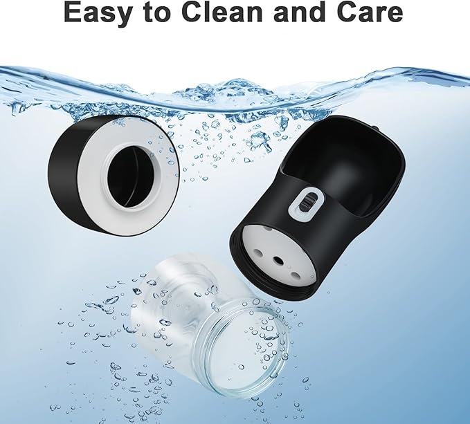 Outdoor Dog Water Bottle Dispenser - Leak Proof Water Bottle for dogs On The Go with Food Container Multifunctional Travel Dog Water Bottle（Black）