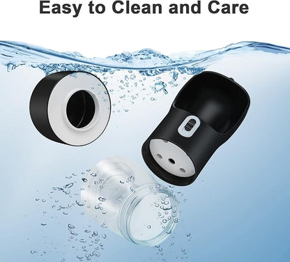 Outdoor Dog Water Bottle Dispenser - Leak Proof Water Bottle for dogs On The Go with Food Container Multifunctional Travel Dog Water Bottle（Black）