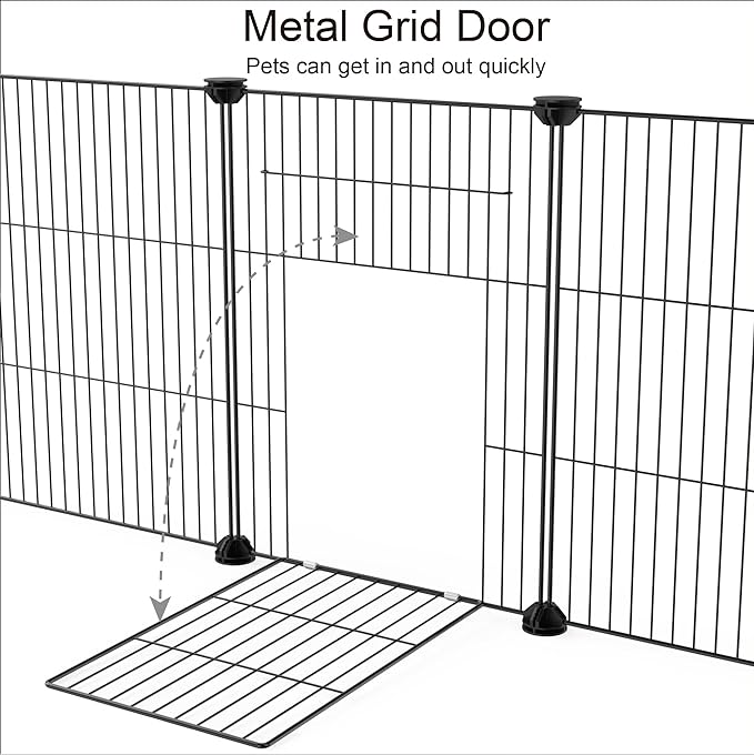 HOMIDEC Pet Playpen,Small Animals Cage DIY Wire Portable Yard Fence with Door for Indoor/Outdoor Use,Puppies,Kitties,Bunny,Turtle 48" x 24" x 16"