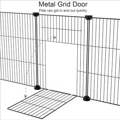HOMIDEC Pet Playpen,Small Animals Cage DIY Wire Portable Yard Fence with Door for Indoor/Outdoor Use,Puppies,Kitties,Bunny,Turtle 48" x 24" x 16"