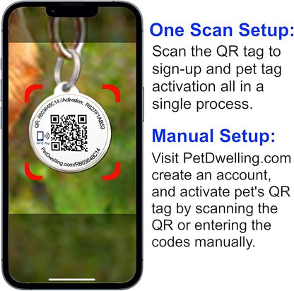 Premium NFC-QR Code Pet ID Tags - Dog Tags and Cat Tags, Connect to Online Pet Profile, Receive Instant Scanned Location Email Alert(Gold Paw)