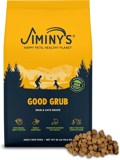 Jiminy's Good Grub Dry Dog Food, Hypoallergenic, Sensitive Stomach, 10lb Bag (Pack of 1)