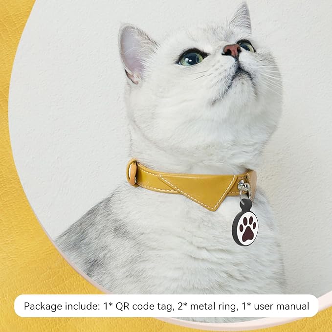 Personalized Dog Tag, Laser Engraving QR Code, Silicone Dog ID Tag, Pet Online Profile, Scan QR Code Send Location, Collar Harness Accessories (Medium to Large Breeds - 1.25", Rose)