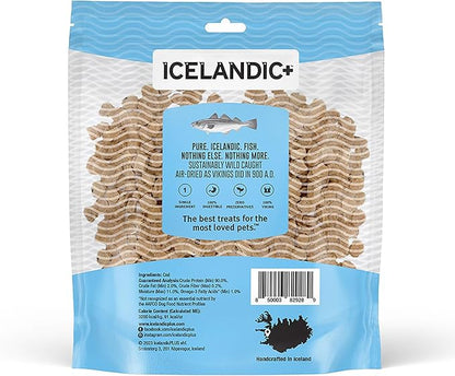 Icelandic+ Mini Fish Chips: Cod 9oz - Dog Treats, for Training & Small Dogs, 2 Ingredient Air-Dried Crunchy Chips
