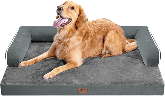 Large Dog Bed Orthopedic Washable - Beds Bolster - Extra Large Big Dogs - Memory Foam Couch Sofa - Waterproof with Removable Cover