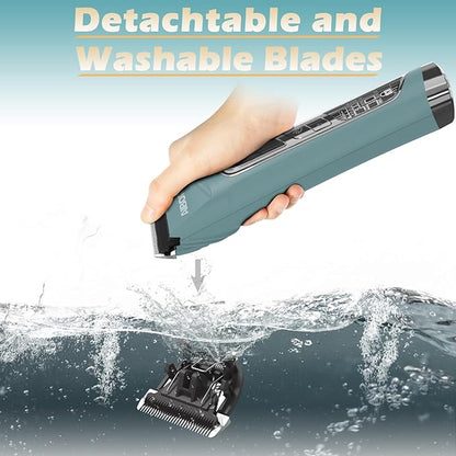 Dog Clippers for Grooming, 5-Speed Quiet High Power Dog Grooming Kit, Low Noise Rechargeable Cordless Electric Pet Hair Clipper Trimmer Shaver for Small Large Dogs Cats