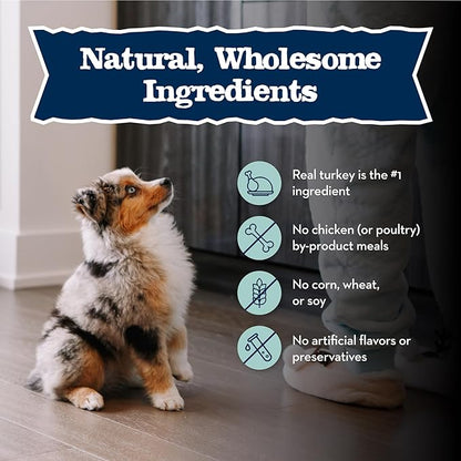Blue Buffalo Baby BLUE Healthy Growth Formula Grain Free High Protein, Natural Puppy Wet Dog Food, Turkey and Potato Recipe 12.5-oz Cans (Pack of 12)