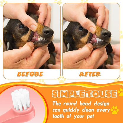 Yinder 12 Pcs Cat Toothbrush Small Dog Toothbrush Mini Head Soft Bristles Dog Tooth Brush Gentle Pet Toothbrush Long Handle Tooth Brush for Puppy Cats Large and Small Dog Dental Care (6 Colors)