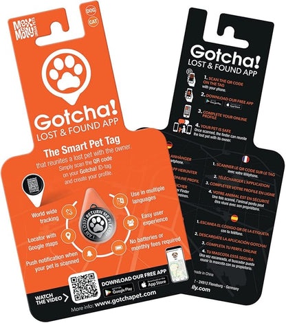Gotcha Smart Pet ID Tag for Pets, Easily Attaches to Dog & Cat Collars and Harnesses, Contains Personalized Pet Contact Information for Quick Identification by Max & Molly