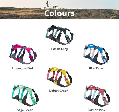 Ruffwear, Flagline Dog Harness, Lightweight and Reflective, No Pull Dog Lift Harness for Hiking, Running and Everyday Use, Alpenglow Pink, XX-Small