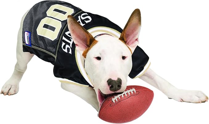 NFL New Orleans Saints Dog Jersey, Size: Medium. Best Football Jersey Costume for Dogs & Cats. Licensed Jersey Shirt