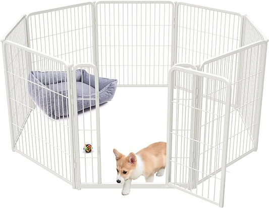 FXW Homeplus Dog Playpen Designed for Indoor Use, 32" Height for Medium Dogs, White│Patented