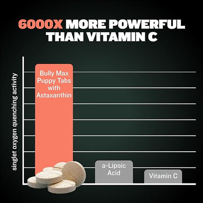 Bully Max 2-in-1 Puppy Vitamins - 30 Chewable Tablets for Development and Growth of Puppies - Dog Vitamin Tablet Supplements for Small Dogs, Large Breed Pups and Growing Dogs (Feed 1-2 Tabs per Day)
