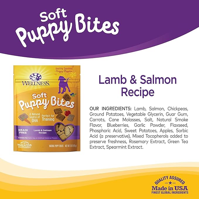 Wellness Natural Pet Food Grain Free Puppy Training Treats, 2 Pack