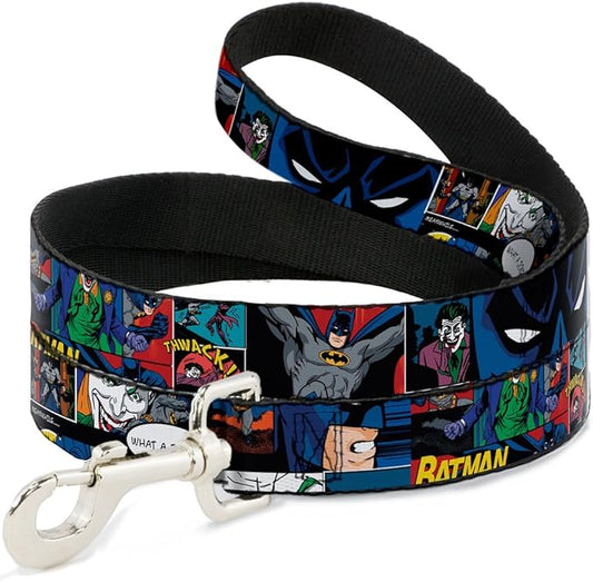 Buckle-Down Dog Leash Batman Joker Comic Strip 4 Feet Long 1.0 Inch Wide, Multicolor (DL-WBM005)