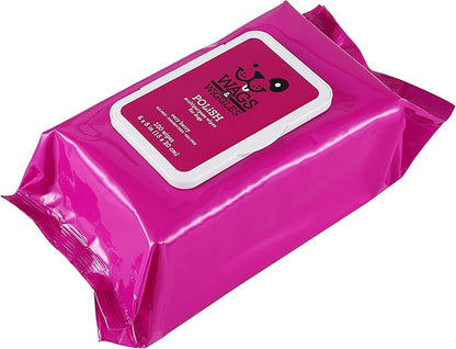 Wags & Wiggles Polish Multipurpose Wipes for Dogs | Clean & Condition Your Dog's Coat without A Bath | Fresh Very Berry Scent Your Dog Will Love, 100 Count - 12 Pack,FF12824PCS12