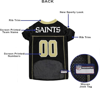NFL New Orleans Saints Dog Jersey, Size: XX-Large. Best Football Jersey Costume for Dogs & Cats. Licensed Jersey Shirt