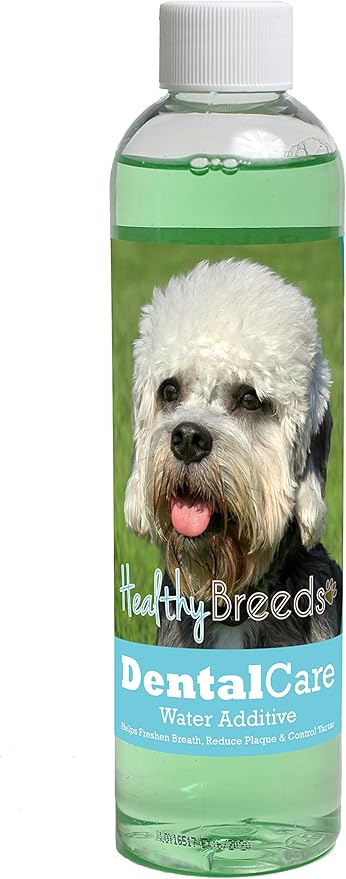 Healthy Breeds Dog Dental Care Water Additive for Dandie Dinmont Terrier - Helps Freshen Breath, Reduce Plaque & Control Tartar - Mint Flavor - 8 oz