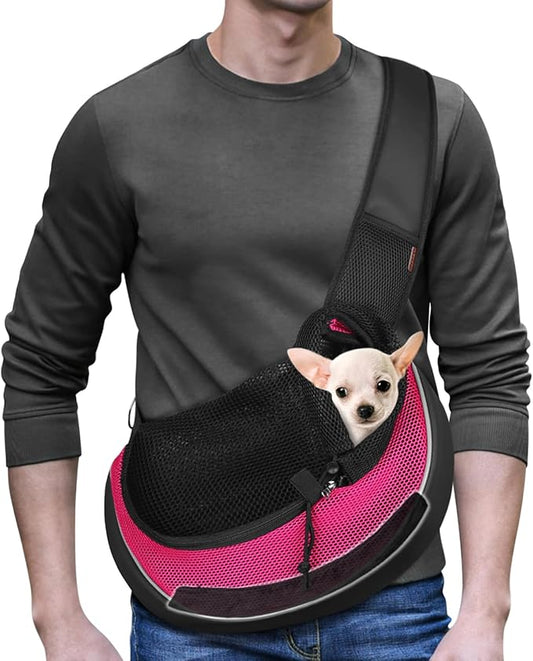 YUDODO Pet Dog Sling Carrier Breathable Mesh Travel Safe Sling Bag Carrier for Dogs Cats