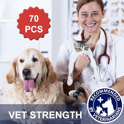 Pet Ear Finger Wipes 70 Count, Gentle and Effective Ear Cleaning Wipes for Dogs and Cats, Removes Wax, Dirt, and Odor, Prevents Ear Infections, Natural Ingredients, Safe and Easy to Use