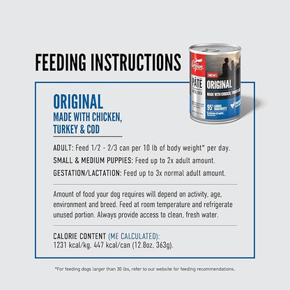 ORIJEN™ Original Pâté with Liver Wet Dog Food, Case of 12