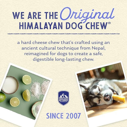 Himalayan Dog Chew Original Yak Cheese Dog Chews, 100% Natural, Long Lasting, Gluten Free, Healthy & Safe Dog Treats, Lactose & Grain Free, Protein Rich, Large, Dogs 65 Lbs & Smaller