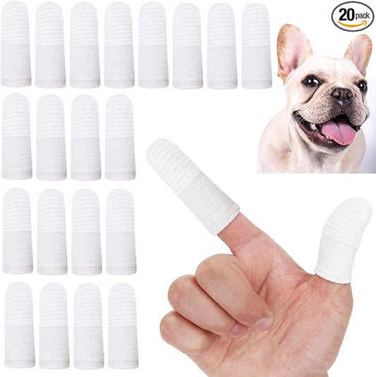 20 PCS Dog Toothbrush Pet Toothbrush Finger Toothbrush cat Toothbrush Washable & Comfortable & Durable 1 Set for 2 Fingers(20)