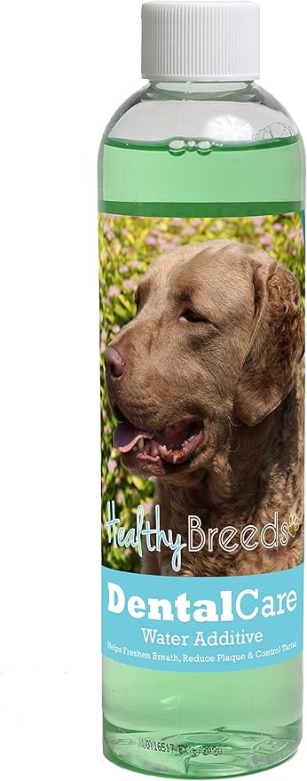 Healthy Breeds Dog Dental Care Water Additive for Chesapeake Bay Retriever - Helps Freshen Breath, Reduce Plaque & Control Tartar - Mint Flavor - 8 oz