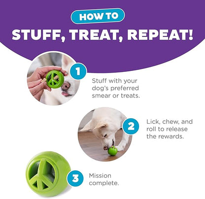 Outward Hound Nooks Peace Interactive Treat Dispensing Dog Toy, Small, Green