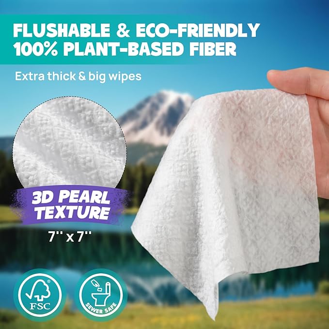 HICC Pet Flushable Plant Based Dog Wipes for Pets Cleansing & Deodorizing Anal Gland Hygienic Wipes for Dogs & Cats -Grooming Wipes for Paws, Body, and Butt -Puppy Essentials (400 Count)