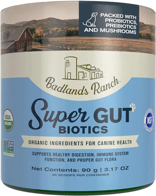 by Katherine Heigl- Super Gut Biotics Canine Digestive Supplement,Probiotics, Prebiotics, Supports Healthy Digestion, Immune System Function and Gut Flora (30 Scoops)