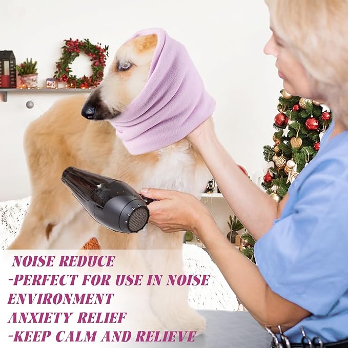 Dog Quiet Ear Covers for Ear Protection, Calming Dog Ear Muffs for Cats Dogs, Dog Hoodie for Noise Protection, Soft Warm Ear Muff for Dog Grooming Bathing