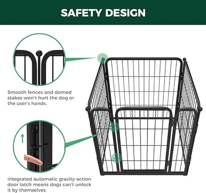 FXW Homeplus Dog Playpen Designed for Indoor Use, 24" Height for Puppy and Small Dogs, Black│Patented